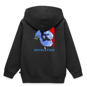 Communisme - Sweat Premium à capuche enfant bio - noir - Dos - AI Model Kid Male (0cm)