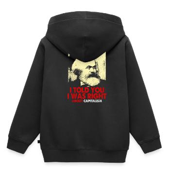 Communisme - Sweat Premium à capuche enfant bio - noir - Dos - AI Model Kid Male (0cm)