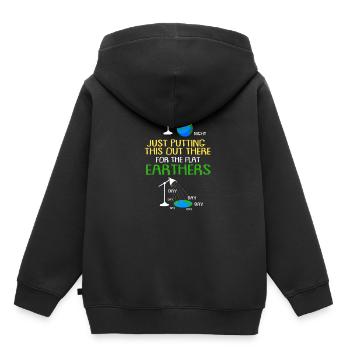 Flat Earth Society Reptiloids Conspiration - Sweat Premium à capuche enfant bio - noir - Dos - AI Model Kid Male (0cm)