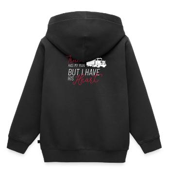 The Truck Has My Husband I Have His Heart Truck - Kids Premium Organic Hoodie - black - Back - AI Model Kid Male (0cm)