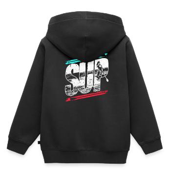 Stand Up Paddel - Kinder Premium Organic Hoodie - Schwarz - Hinten - AI Model Kid Male (0cm)