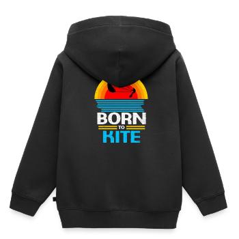 Kiteboard - Kinder Premium Organic Hoodie - Schwarz - Hinten - AI Model Kid Male (0cm)