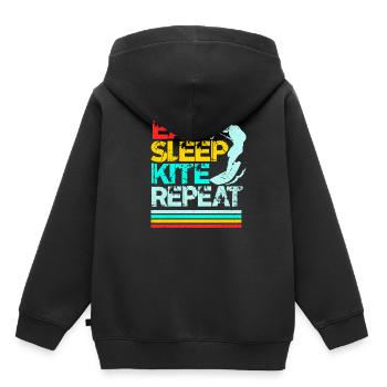 Kiteboard - Kids Premium Organic Hoodie - black - Back - AI Model Kid Male (0cm)