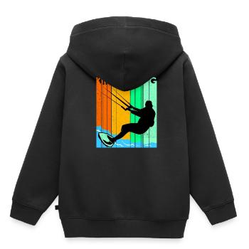 Kiteboard - Kinder Premium Organic Hoodie - Schwarz - Hinten - AI Model Kid Male (0cm)
