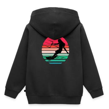 Kiteboard Kite kite-kite-cadeau kite-surf - Sweat Premium à capuche enfant bio - noir - Dos - AI Model Kid Male (0cm)