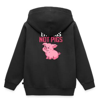 Schwein Sau Schweinchen Minischwein Ferkel Eber - Kinder Premium Organic Hoodie - Schwarz - Hinten - AI Model Kid Male (0cm)