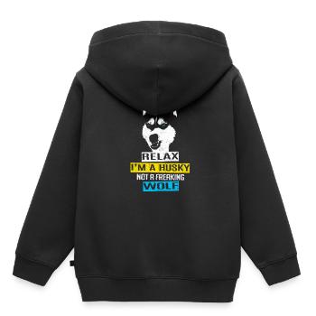Husky - Sweat Premium à capuche enfant bio - noir - Dos - AI Model Kid Male (0cm)