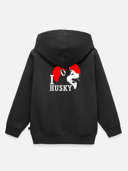 Husky - Kinder Premium Organic Hoodie - Schwarz