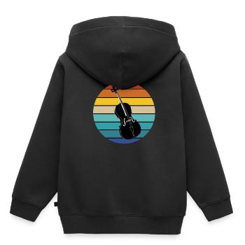 Cello Kontrabass Klassisch Musik Lehrer Sinfonie - Kinder Premium Organic Hoodie - Schwarz - Hinten - AI Model Kid Male (0cm)