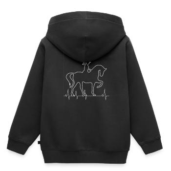 L’équitation - Sweat Premium à capuche enfant bio - noir - Dos - AI Model Kid Male (0cm)