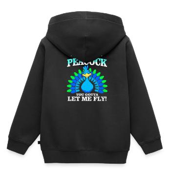 Peacock - Kids Premium Organic Hoodie - black - Back - AI Model Kid Male (0cm)