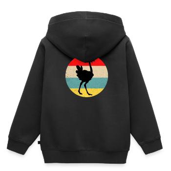 Strauß - Kinder Premium Organic Hoodie - Schwarz - Hinten - AI Model Kid Male (0cm)