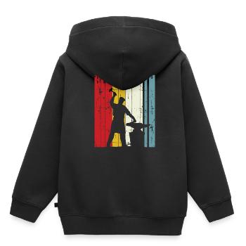 Retro Schmied-Geschenk Schmiede-Schmieden-Schmiede - Kinder Premium Organic Hoodie - Schwarz - Hinten - AI Model Kid Male (0cm)