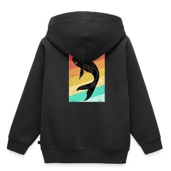 Koi - Kinder Premium Organic Hoodie - Schwarz - Hinten - AI Model Kid Male (0cm)