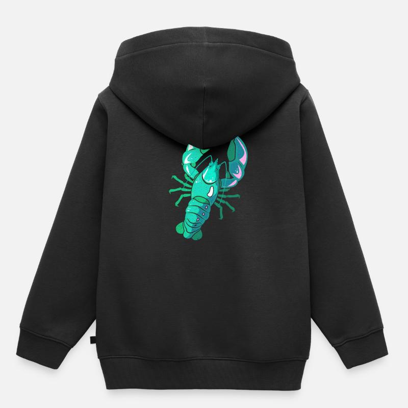Homard - Sweat Premium à capuche enfant bio - noir