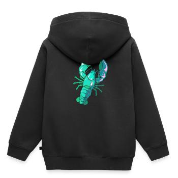 Homard Crevette Languste Cancer Fruits de mer - Sweat Premium à capuche enfant bio - noir - Dos - AI Model Kid Male (0cm)