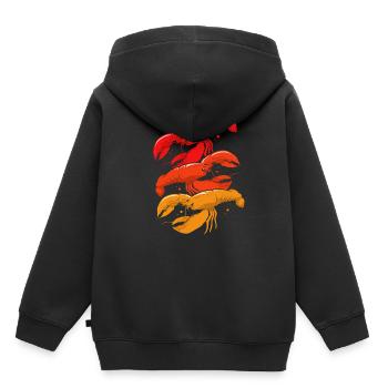 Homard Crevette Languste Cancer Fruits de mer - Sweat Premium à capuche enfant bio - noir - Dos - AI Model Kid Male (0cm)