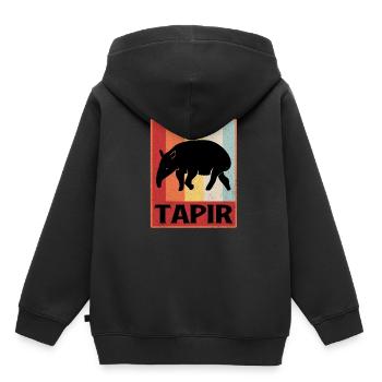 Tapir - Sweat Premium à capuche enfant bio - noir - Dos - AI Model Kid Male (0cm)