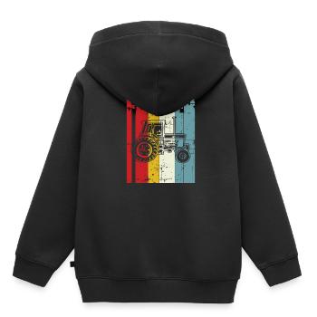 Retro Farmer Geschenk Landwirtschaft Vintage Traktor 70er Jahre 80er Jahre - Kinder Premium Organic Hoodie - Schwarz - Hinten - AI Model Kid Male (0cm)