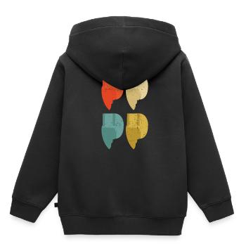 Épée de cadeau d'escrime de masque d'escrime vintage sport rétro - Sweat Premium à capuche enfant bio - noir - Dos - AI Model Kid Male (0cm)