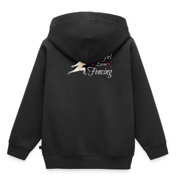 Cette fille aime l'escrime Epée de cadeau d'escrimeur sportif - Sweat Premium à capuche enfant bio - noir - Dos - AI Model Kid Male (0cm)