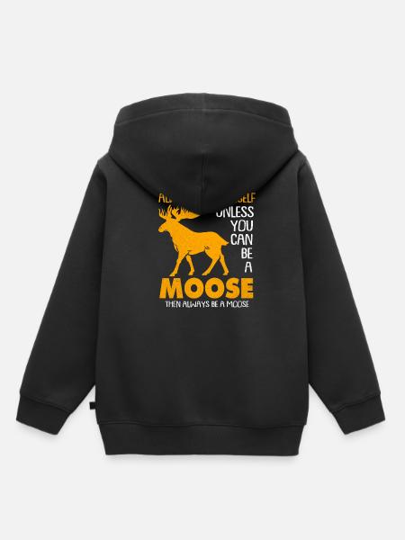 Elch - Kinder Premium Organic Hoodie - Schwarz