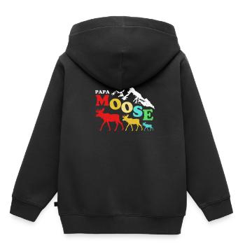 Elch - Kinder Premium Organic Hoodie - Schwarz - Hinten - AI Model Kid Male (0cm)