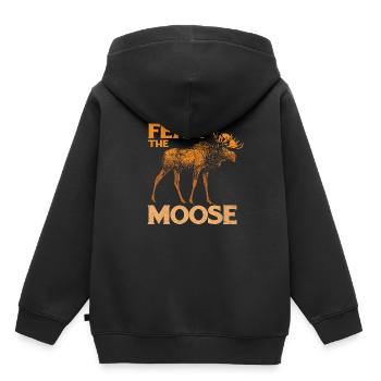 Elch - Kinder Premium Organic Hoodie - Schwarz - Hinten - AI Model Kid Male (0cm)