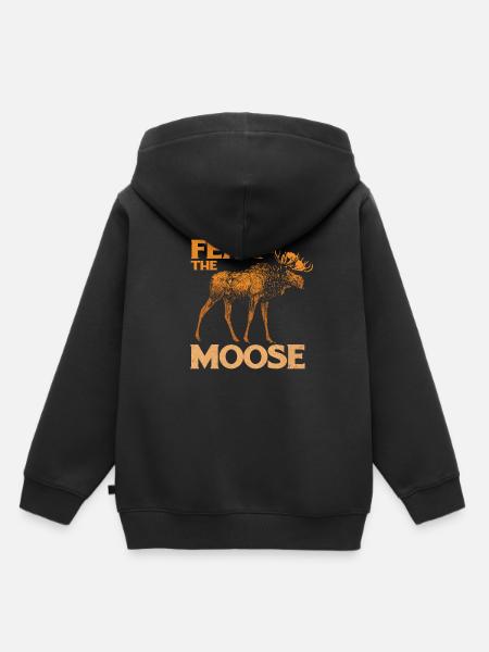Elch - Kinder Premium Organic Hoodie - Schwarz