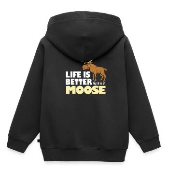 Elche Elche Hirsch Geweih Rentier Reh Geschenk - Kinder Premium Organic Hoodie - Schwarz - Hinten - AI Model Kid Male (0cm)