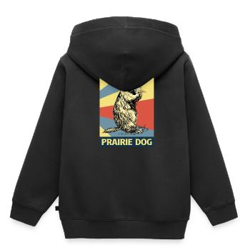 Écureuil de terre Prairies Marmottes Prairies rongeurs - Sweat Premium à capuche enfant bio - noir - Dos - AI Model Kid Male (0cm)