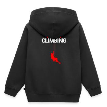Escalade escalade escalade mur d’escalade montagne roche sport - Sweat Premium à capuche enfant bio - noir - Dos - AI Model Kid Male (0cm)