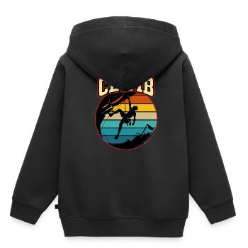 Escalade escalade escalade mur d’escalade montagne roche sport - Sweat Premium à capuche enfant bio - noir - Dos - AI Model Kid Male (0cm)