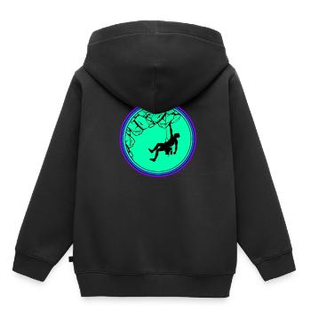 Escalade escalade escalade mur d’escalade montagne roche sport - Sweat Premium à capuche enfant bio - noir - Dos - AI Model Kid Male (0cm)