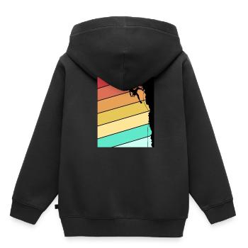 Escalade escalade escalade mur d’escalade montagne roche sport - Sweat Premium à capuche enfant bio - noir - Dos - AI Model Kid Male (0cm)
