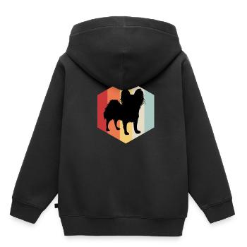Papillon chien nainspanel chien ami animal - Sweat Premium à capuche enfant bio - noir - Dos - AI Model Kid Male (0cm)