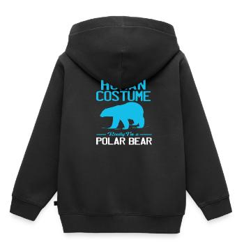 Ours polaire Arctique Groenland Islande Pôle Nord - Sweat Premium à capuche enfant bio - noir - Dos - AI Model Kid Male (0cm)