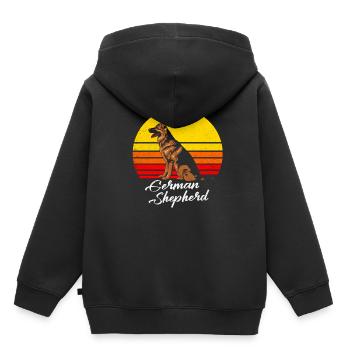 German Shepherd - Kids Premium Organic Hoodie - black - Back - AI Model Kid Male (0cm)