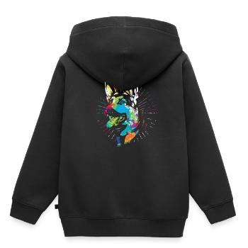 Chien de berger allemand chien de garde IPO chien de service - Sweat Premium à capuche enfant bio - noir - Dos - AI Model Kid Male (0cm)