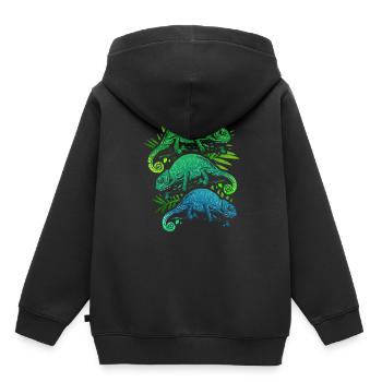 Caméléon - Sweat Premium à capuche enfant bio - noir - Dos - AI Model Kid Male (0cm)