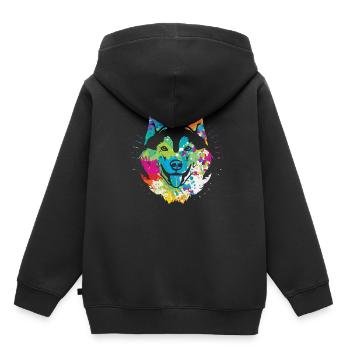 Husky - Kids Premium Organic Hoodie - black - Back - AI Model Kid Male (0cm)