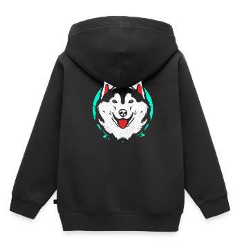 Husky - Kids Premium Organic Hoodie - black - Back - AI Model Kid Male (0cm)