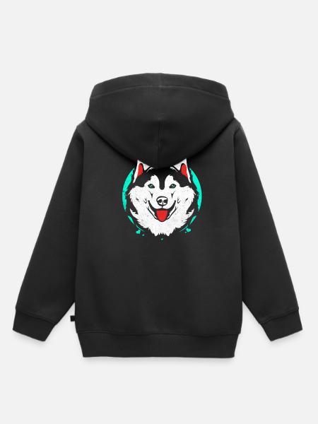 Husky - Kinder Premium Organic Hoodie - Schwarz