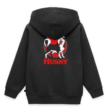 Husky - Kinder Premium Organic Hoodie - Schwarz - Hinten - AI Model Kid Male (0cm)