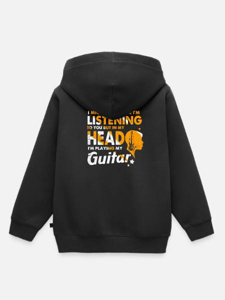 Gitarre - Kinder Premium Organic Hoodie - Schwarz