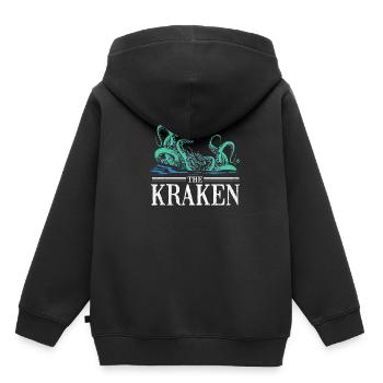 Kraken - Kinder Premium Organic Hoodie - Schwarz - Hinten - AI Model Kid Male (0cm)