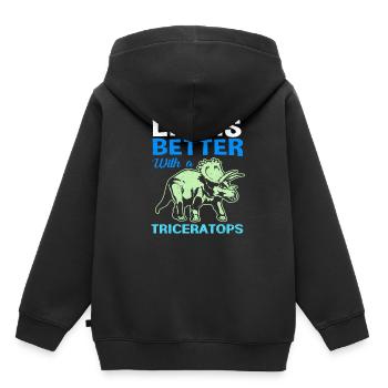 Triceratops - Kids Premium Organic Hoodie - black - Back - AI Model Kid Male (0cm)