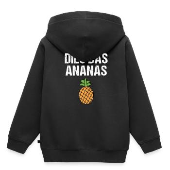 Dies Das Ananas - Kinder Premium Organic Hoodie - Schwarz - Hinten - AI Model Kid Male (0cm)