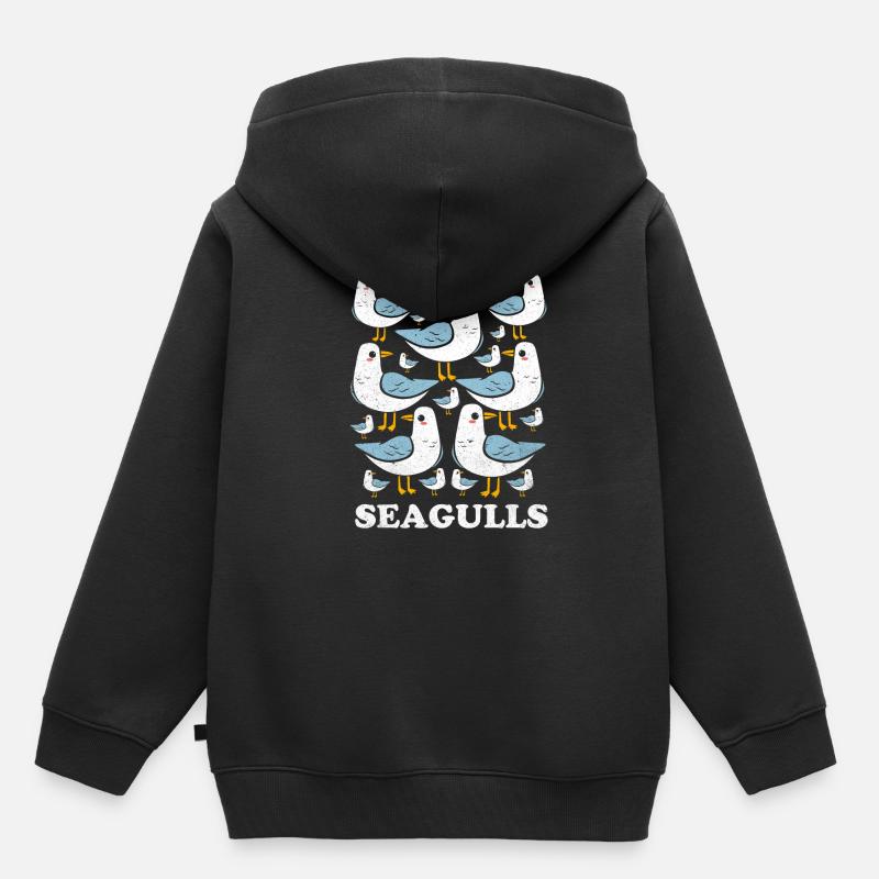 Möwe - Kinder Premium Organic Hoodie - Schwarz