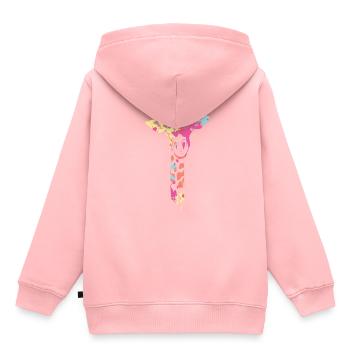 Couleur girafe - Sweat Premium à capuche enfant bio - rose - Dos - AI Model Kid Female (0cm)
